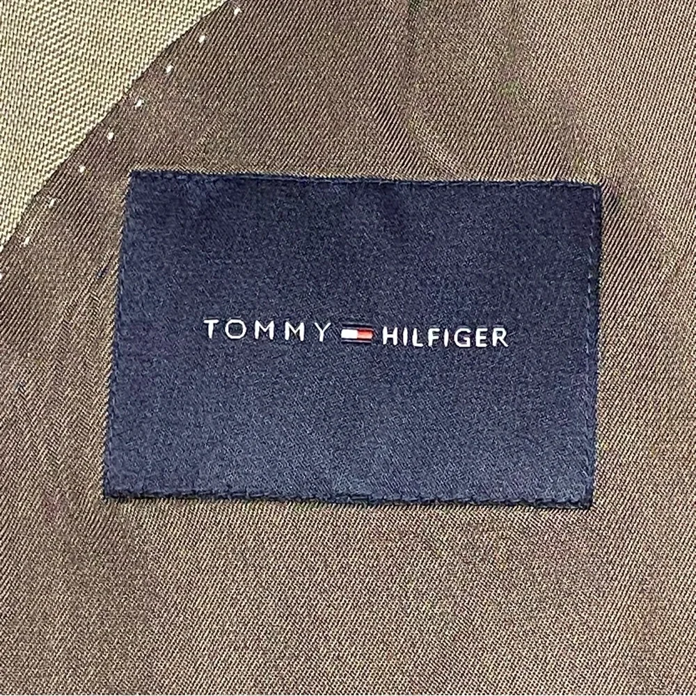 Tommy Hilfiger Sport Coat Blazer Men 44L Tan Brown 100% Wool Two Button